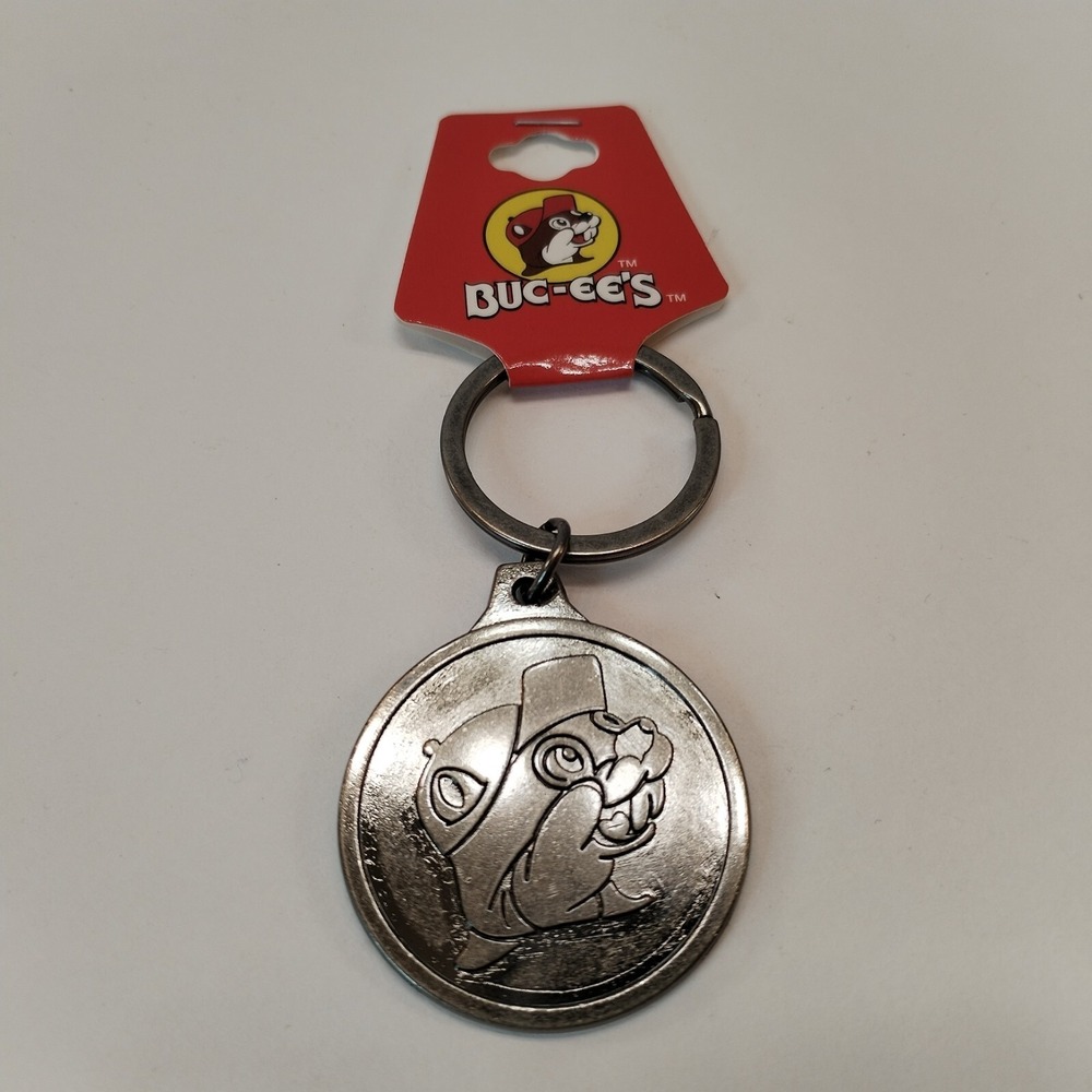 Buc-ee's Logo Metallic Keychain Key Ring 1.5 inches Bucee's Gas Station